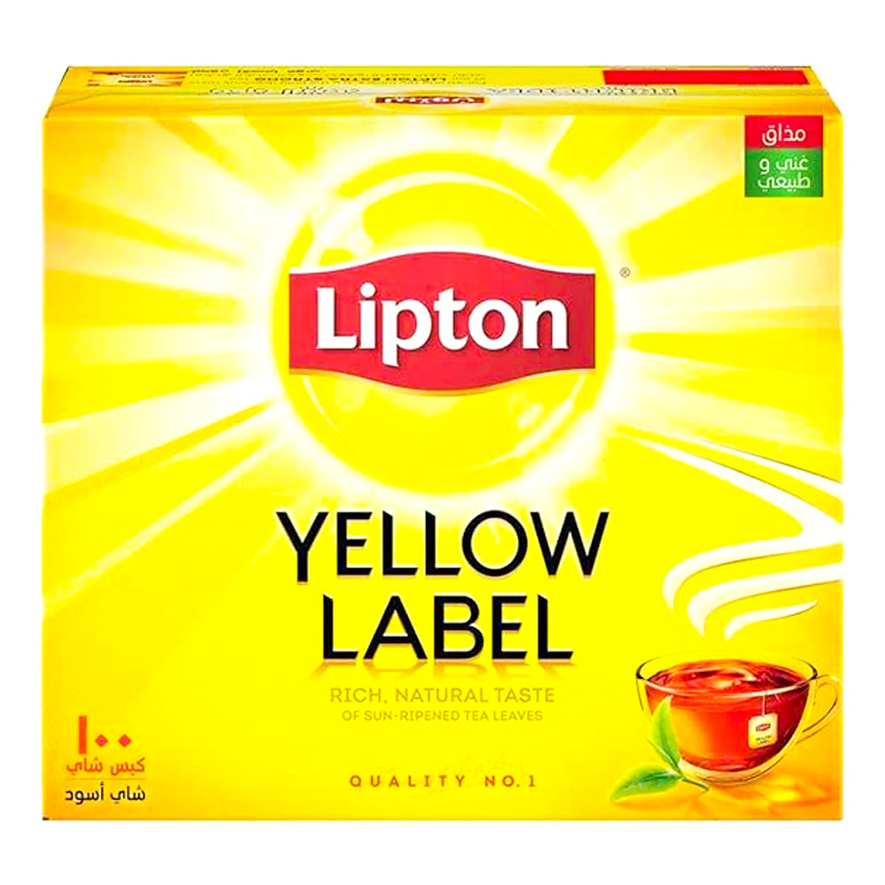 ليبتون العلامة الصفراء شاي أسود 100 كيس