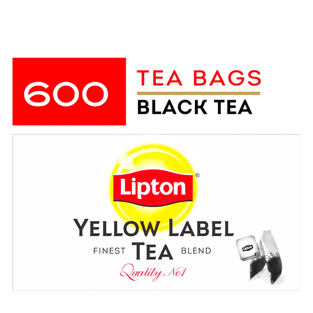 ليبتون العلامة الصفراء شاي أسود بحجم 600 كيس