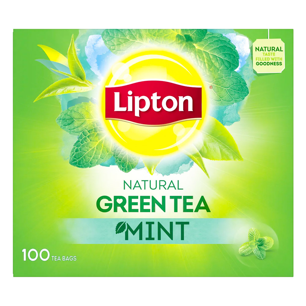 ليبتون شاي أخضر بالنعناع 100 كيس